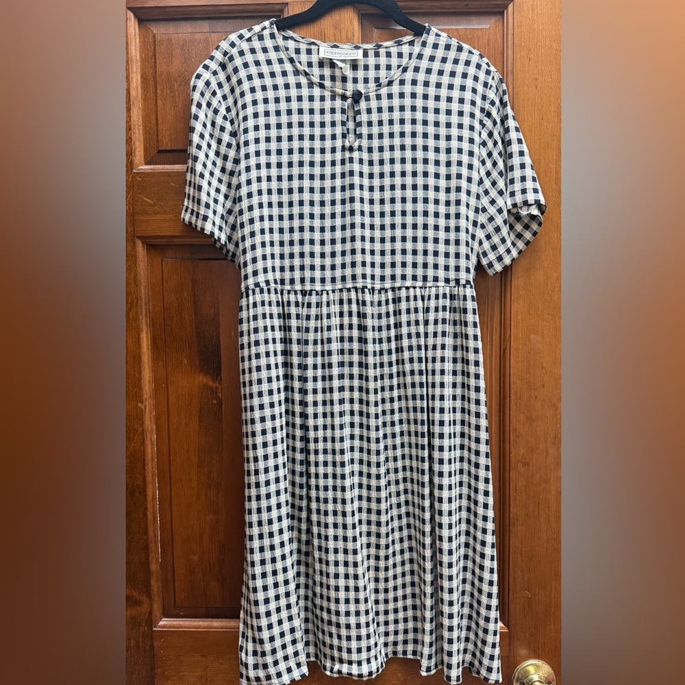 Vintage Black and White Checkered Dress